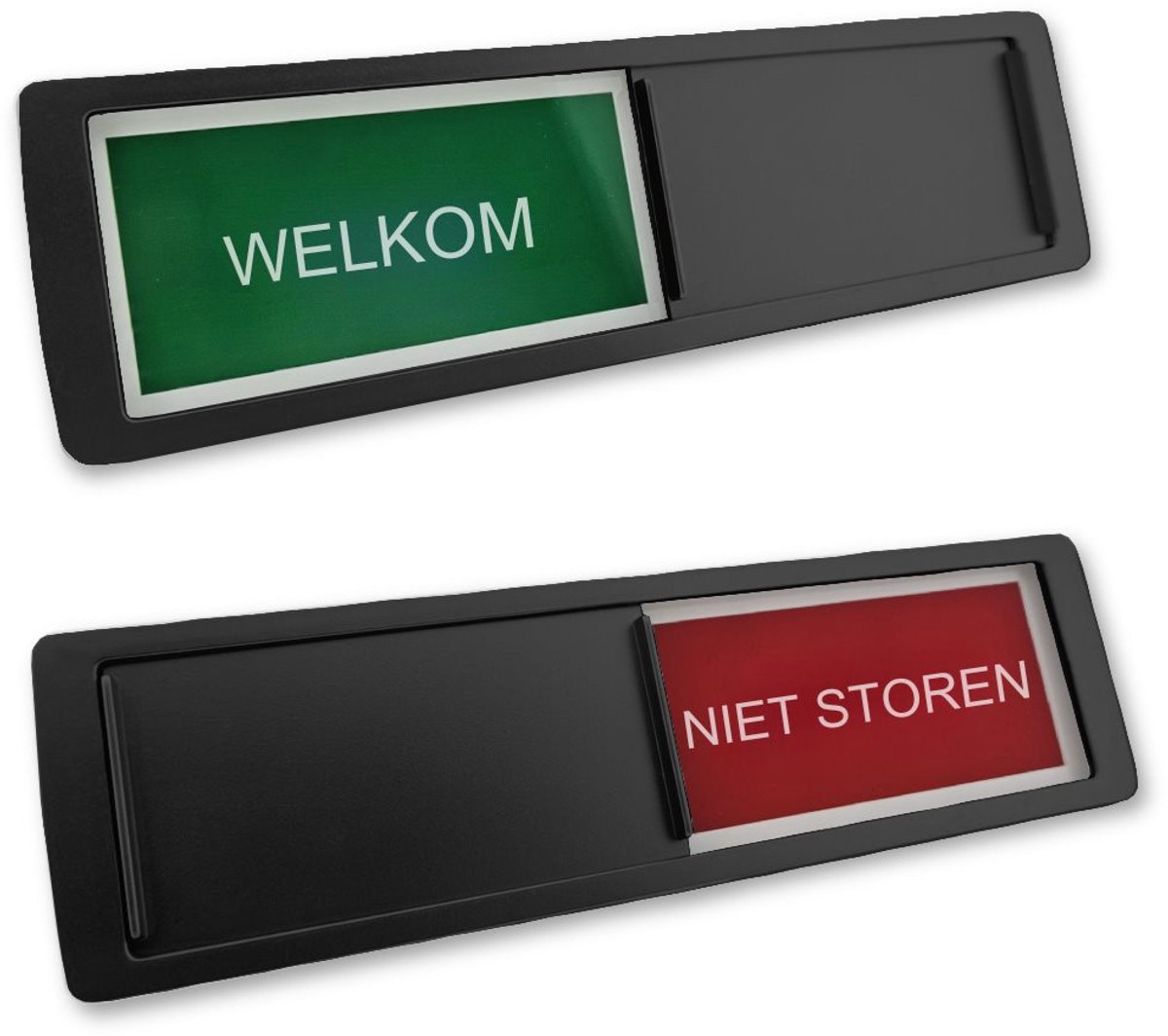 CombiCraft schuifbordje met "Welkom-Niet Storen" in zwart 178 x 50 mm - per 1 stuk