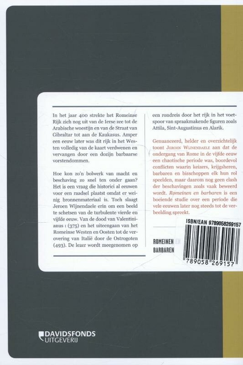 Romeinen en barbaren - back cover