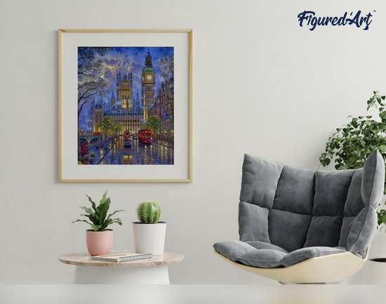 Figured'Art Peinture Par Numéro Adulte – Diner Au Bord De Seine – 40x50 Cm – Kit Complet Toile Roulée (Sans Châssis) – Activité Créative Anti-Stress