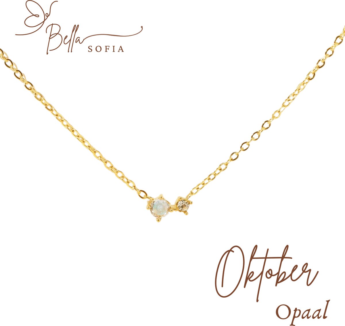 Bella Sofia® Geboortesteen Armband Oktober - Uniek Goudkleurig Dames Sieraad - Valentijnscadeau - Valentijnsdag - Valentijn cadeau voor haar