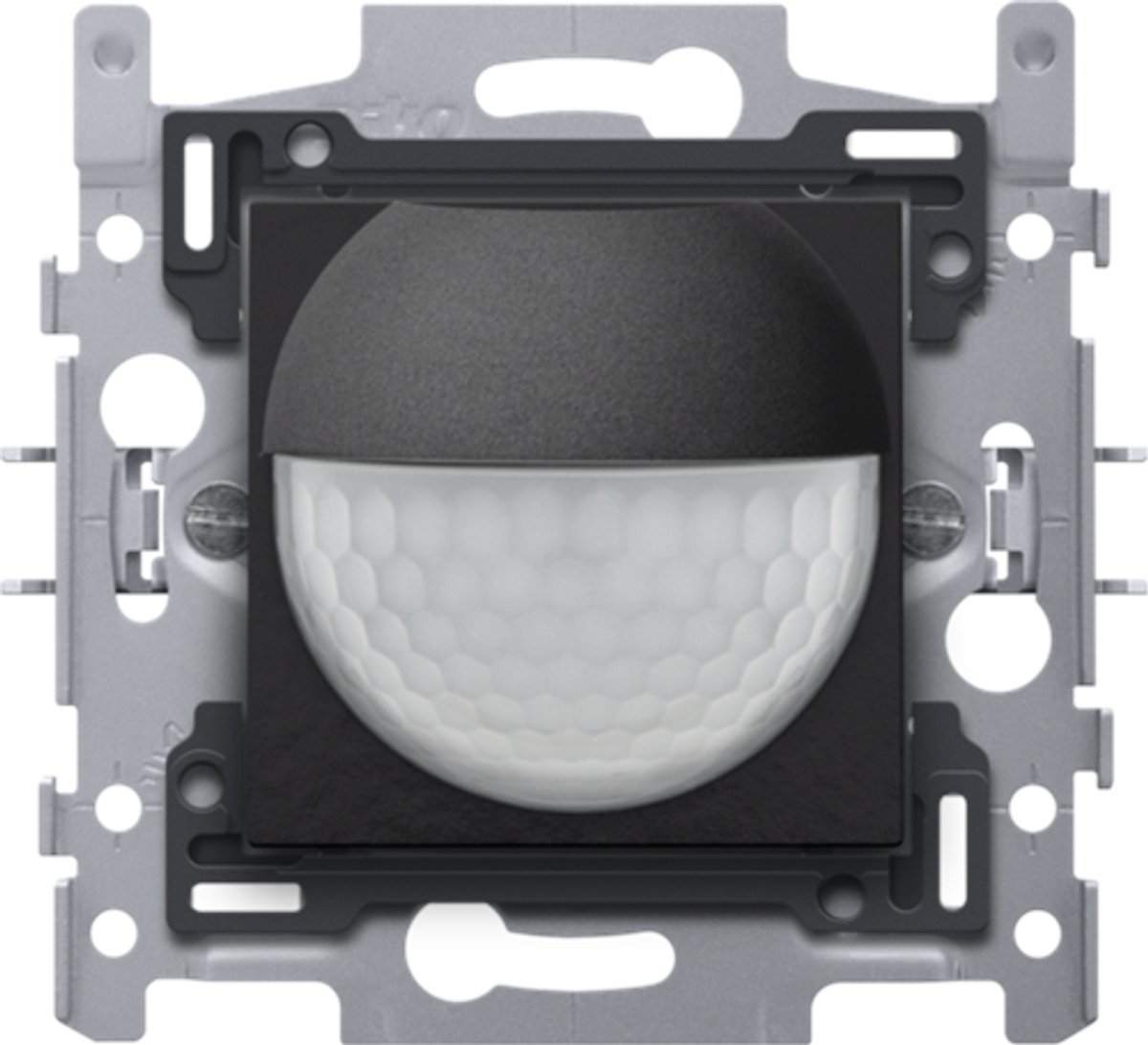 Niko wandbewegingsmelder 180° inbouwhoogte 1,2m 230V bereik 9m met klauwbevestiging - Pure Baklite Piano Black (200-78010)