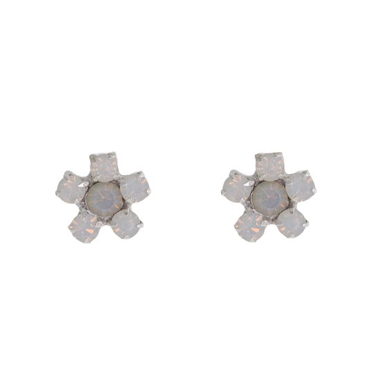 Behave - Boucles d'oreilles - Bloem - Argent sterling 925 - Pierres de cristal transparentes