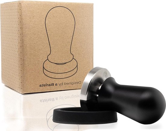 Wenosda Coffee tamper 51 mm, pressure regulator, espresso tamper set incl. tamper mat tool, 304 stainless steel, coffee tamper with scale adjustment