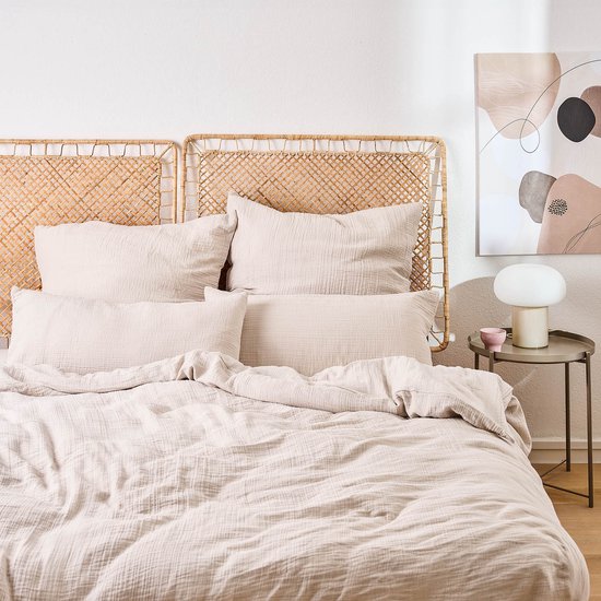 Esprit Home Premium Beddengoed, 135 x 200 cm, katoen, beige - Spar Beddengoed-sets bestaande uit 2 beddengoedbetrekken van 135 x 200 cm - incl. 2 hoofdkussenslopen van 80 x 80 cm 2-pack kussenslopen