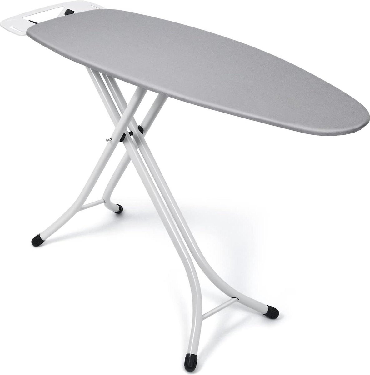 Bol.com Grote strijkplank 43 x 124cm met hittebestendige hoes en dikke vilten onderlegger - in hoogte verstelbaar - antislip pot... aanbieding