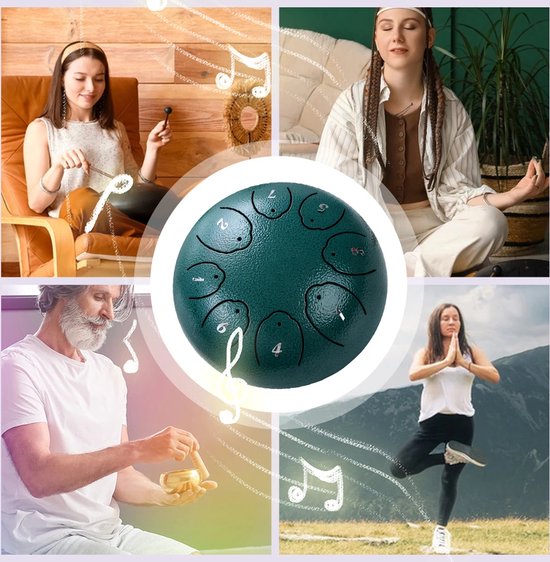 6 Inch Stalen Tong Drum - 8 Noten Handpan Met Tas en Drumsticks van Mambo Moto — afbeelding 4