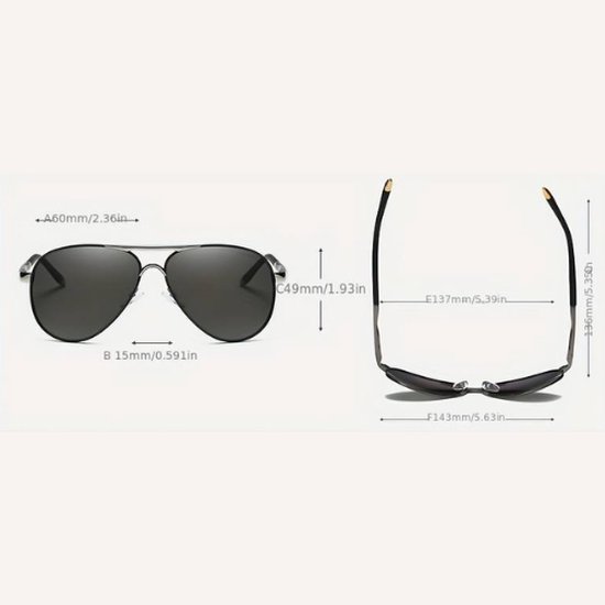 Bovista Polarizerende Zonnebril Voor Heren - Piloten Zonnenbrillen - Zonnenbril - Sun Glasses - Sunglasses - Techno Bril - Rave & Festival - Premium Quality - Blauw van Bovista — afbeelding 4