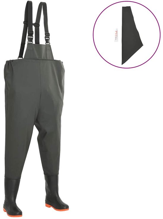 Vidaxl waadpak met laarzen en riem maat 38 zwart