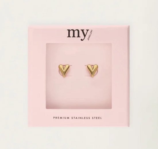 Boucles d'oreilles My Jewellery - Petits clous cœur - Or - Acier inoxydable