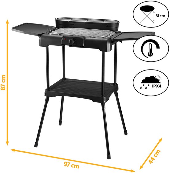 TZS First Austria Elektrische BBQ - met Grillplaat - 2200 W - Grilloppervlak 39.5 x 24cm - Zwart van TZS First Austria — afbeelding 2