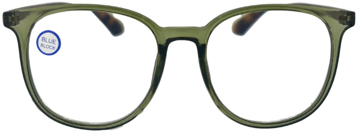 Fangle Computerbril Big Round Olive +2.0