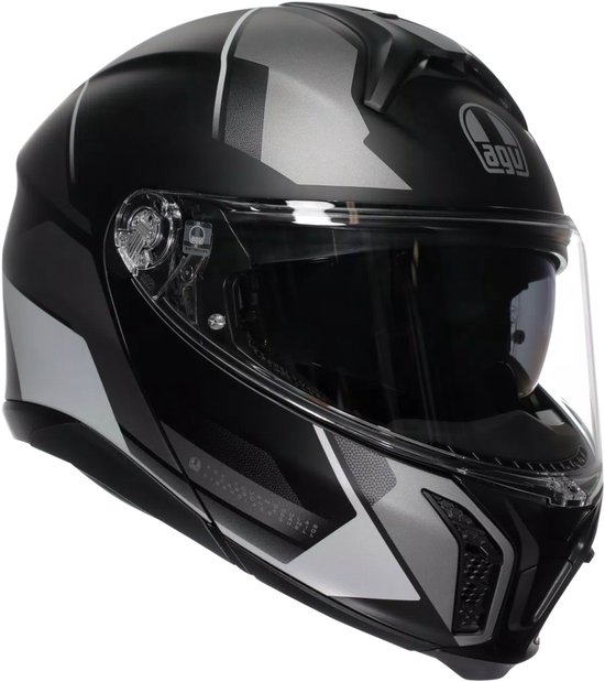 AGV Tourmodular Perception Mat Zwart Zilver Systeemhelm - Maat M - Helm