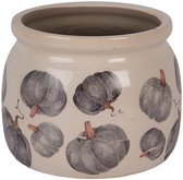 Clayre & Eef Pot de fleurs Ø 12x10 cm Beige Céramique Citrouille