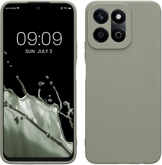 kwmobile telefoonhoesje geschikt voor HONOR 200 Smart 5G / X7C 4G - Hoesje voor smartphone - Precisie camera uitsnede - In grijsgroen