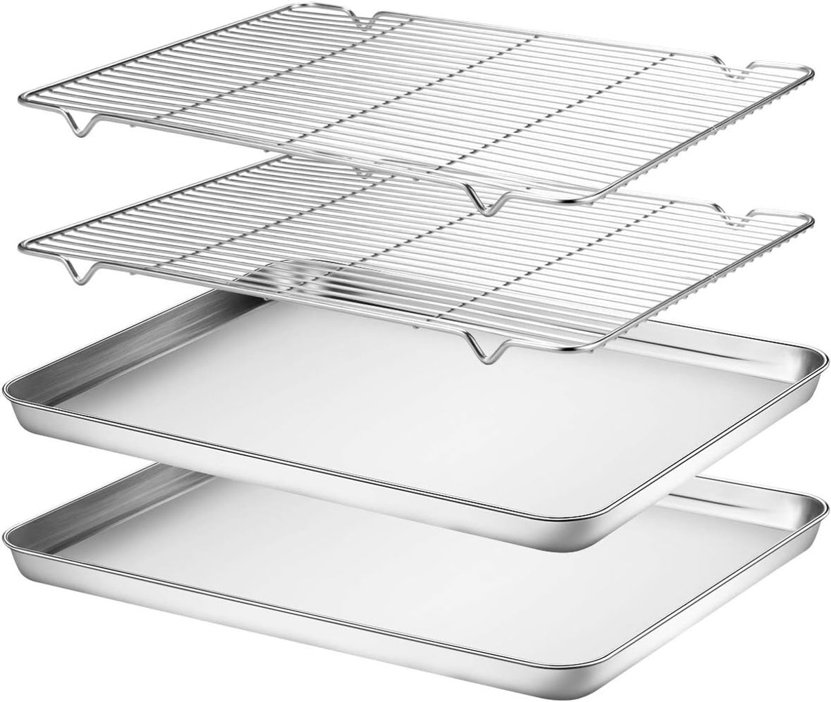 Ibenzoa® Bakplaat en Afkoelrooster van Hoogwaardig Roestvrij Staal voor Optimaal Bakplezier in de Keuken