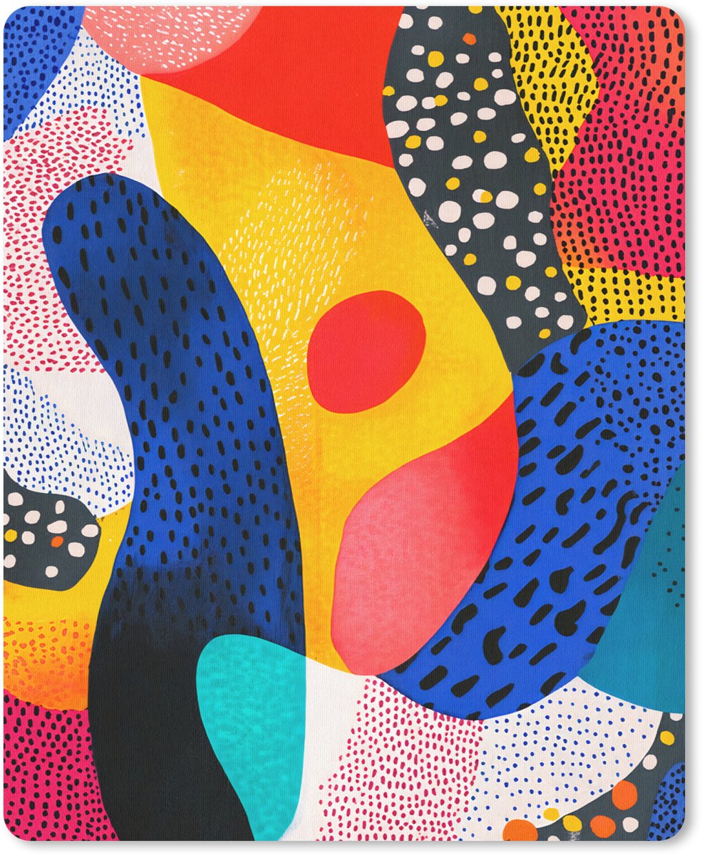 Muismat 19x23 cm - Mousepad Vormen - Abstract - Stippels - Blauw - Muismatten