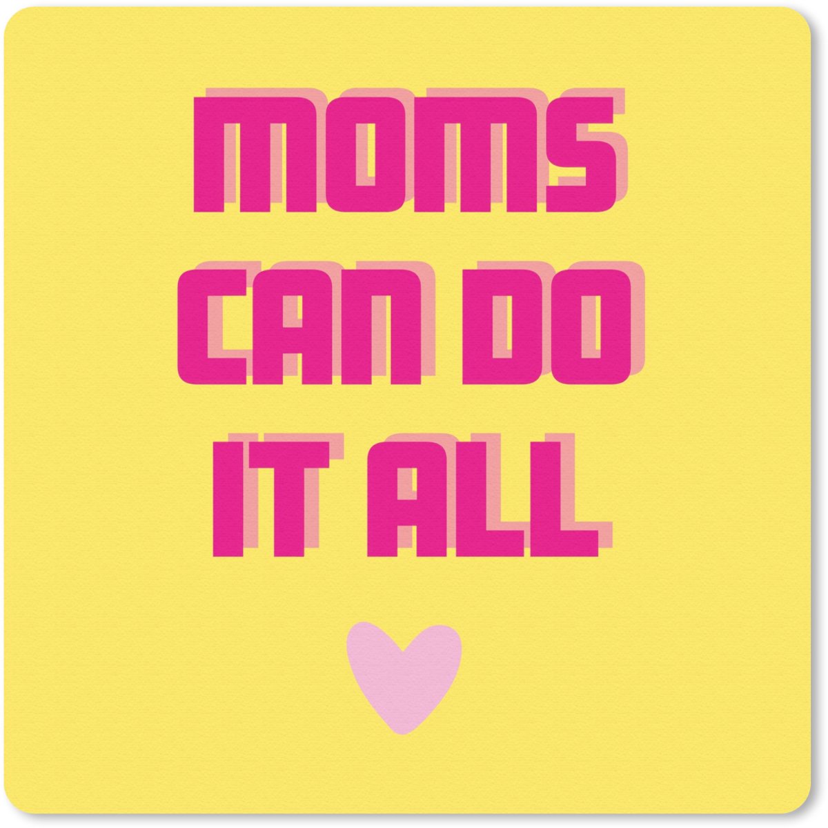 Muismat 20x20 cm - Mousepad Quote - Moeder - Hartje - Roze - Muismatten