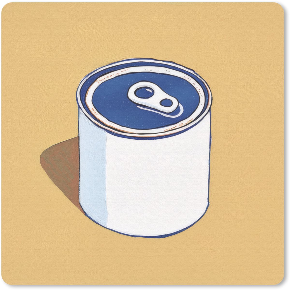 Muismat 20x20 cm - Mousepad Blikje - Minimalistisch - Blauw - Illustratie - Muismatten