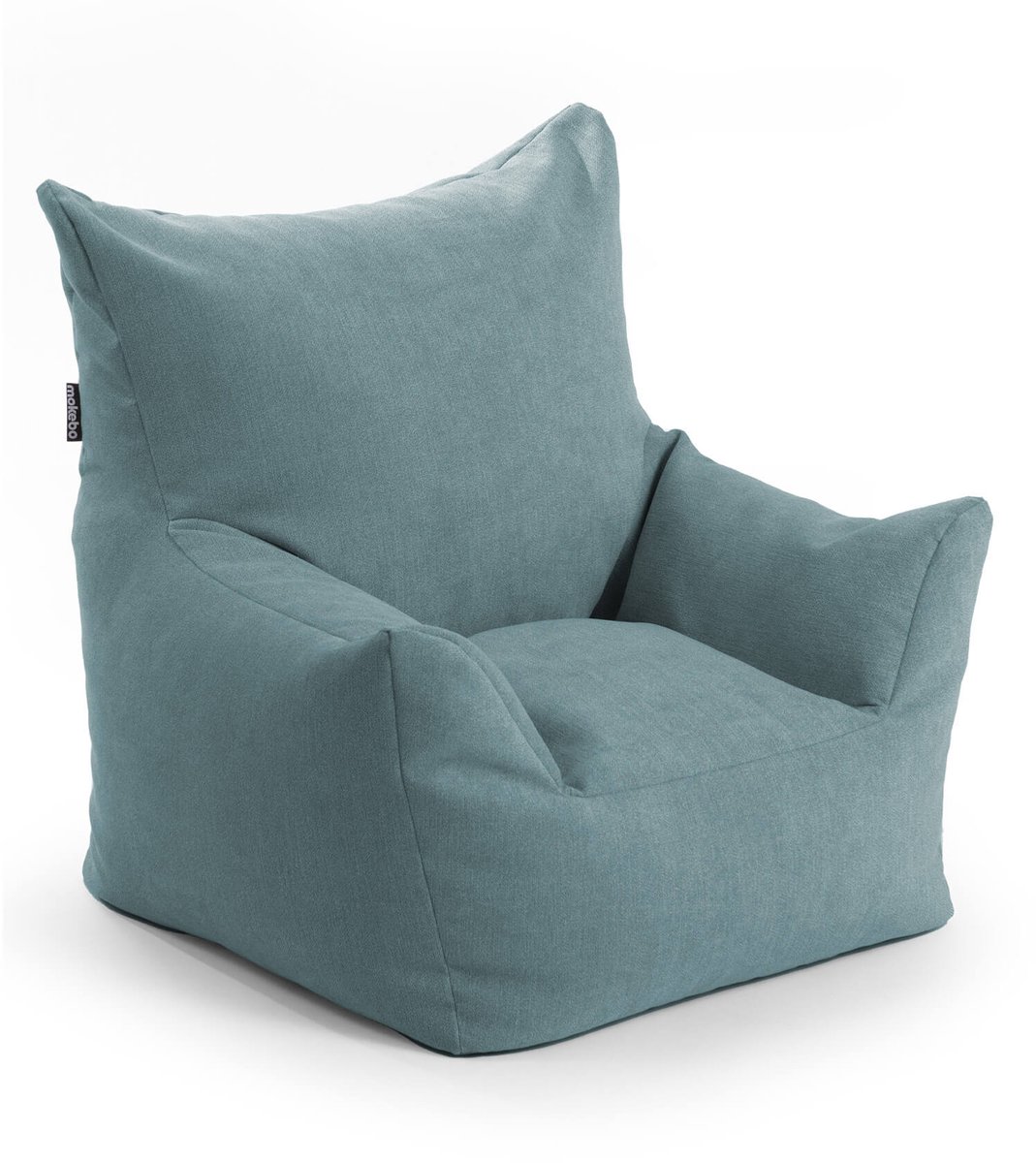 mokebo kinderzitzak 'de pauzeheld' of kinderfauteuil van geweven stof in blauw
