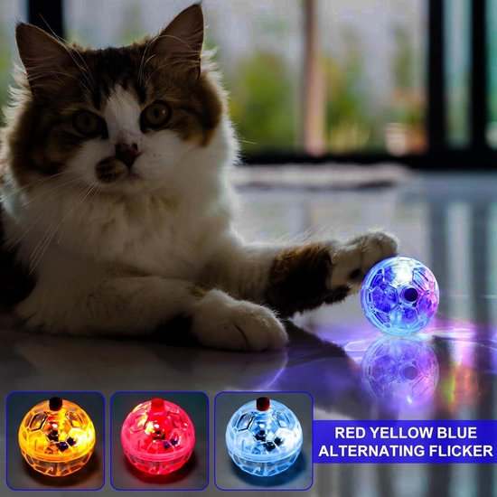 3 Balles Lumineuses LED Pour Chat - Clignotantes, Interactives - Jouet De Chasse, Stimulation Mentale