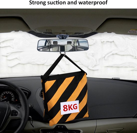 Zicht vanuit de auto, met de spiegel gemonteerd aan de voorruit. Sterke zuignap, waterdicht.