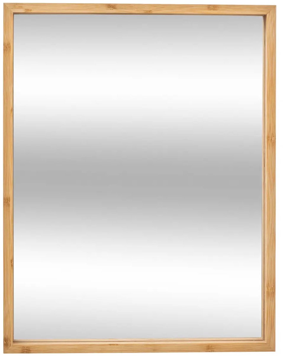5five Spiegel/Wandspiegel - rechthoek - 34 x 44 cm - mdf/bamboe/glas - naturel - gang - to