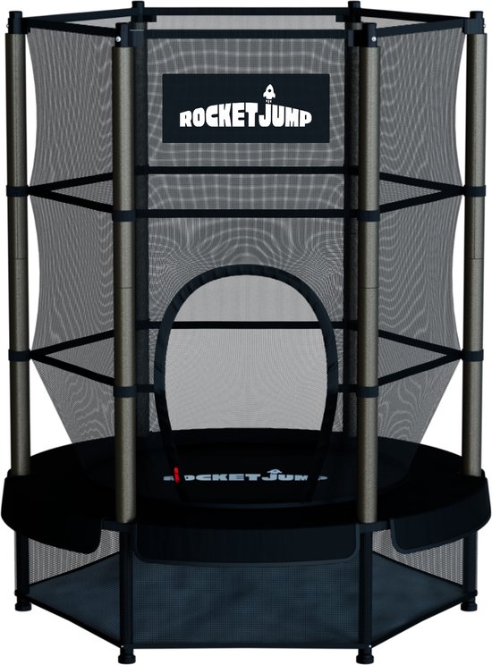 RocketJump LF14 Trampoline - Inclusief veiligheidsnet - Kindertrampoline 140 cm - Zwart