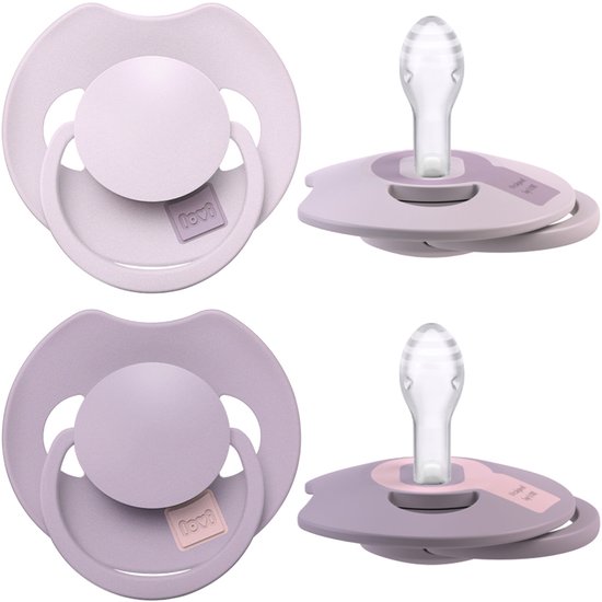Difrax LOVI Dynamische Prime Fopspeen - 0 tot 6 Maanden - Lichtroze & Paars - 2 Stuks