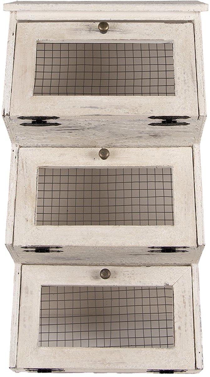Clayre & Eef Wandkast 33x25x61 cm Wit Hout