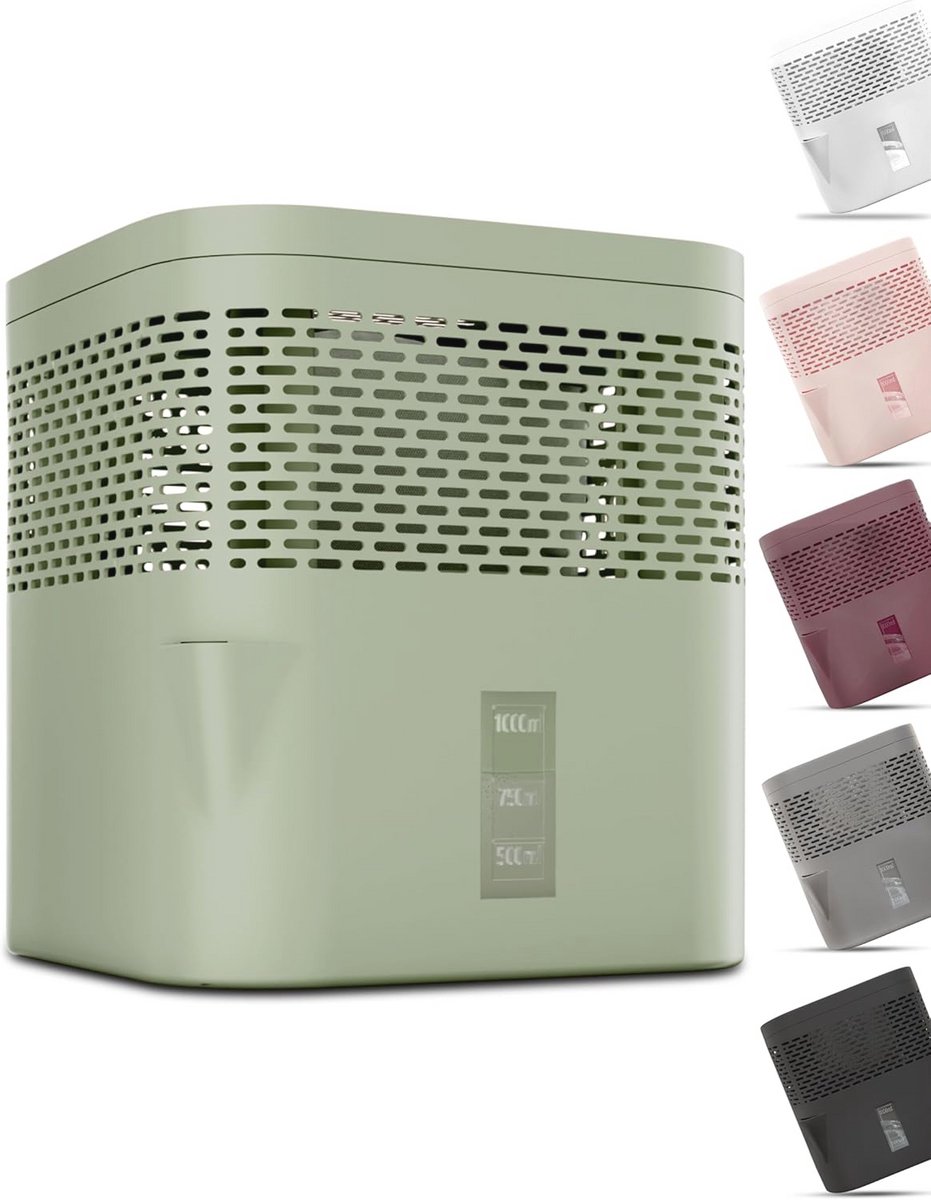 Luchtontvochtiger zonder stroom voor badkamer en keuken | 360° ventilatie en 450 g granulaat | Ruimteontvochtiger tot 16 m²