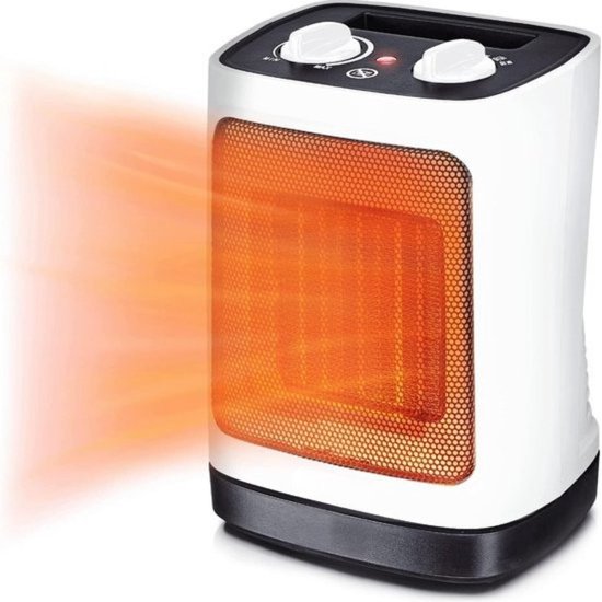 Intelectro Elektrische Kachel - Krachtige Kleine Keramische Kachel met 2000 W Vermogen! - Regelbare Thermostaat - Geïntegreerde Beveiligingsfuncties - 90° Oscillatie - 2000W Krachtige Motor - Stille Werking - Wit - Levering Sneller dan Aangegeven!