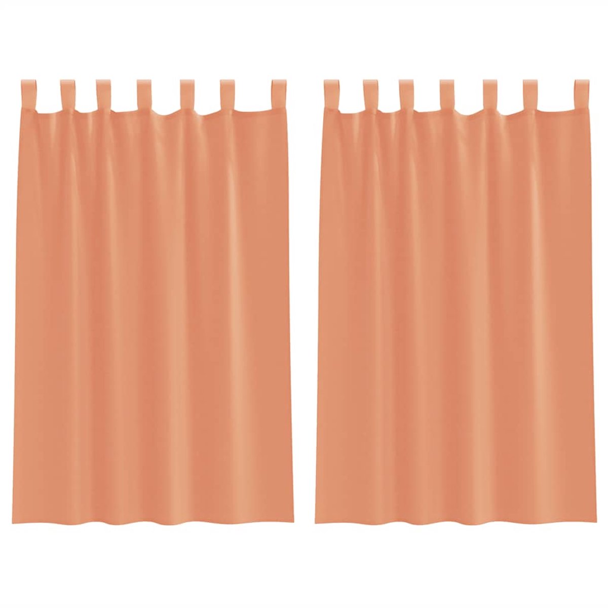 vidaXL - Gordijnen - voile - met - lussen - 2 - st - terracotta - 140x175 - cm