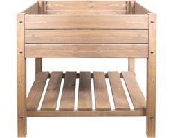 Verhoogd bloembed XL - Houten bloembak voor Tuin, Terras en Balkon - 79 x 79 x 78 cm