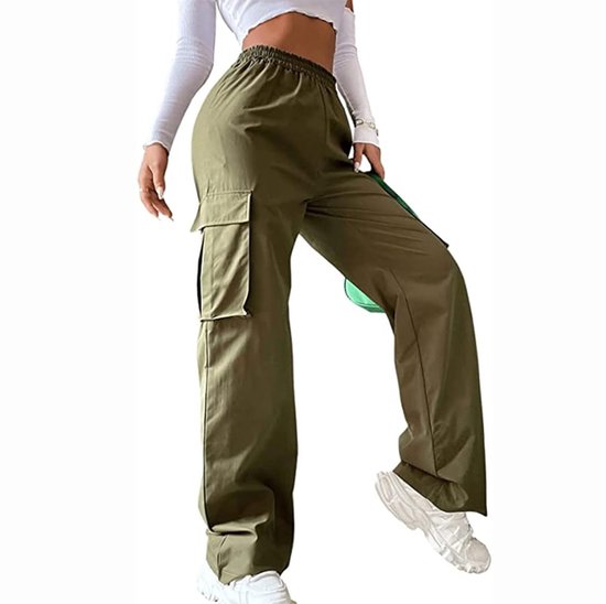 Pantalon cargo vert - Mode femme - Cargo - Pantalon ample - 2 poches sur les jambes
