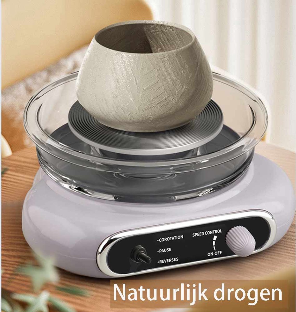 Pottenbakkersschijf, Kooeuru Pottenbakkersschijf Elektrisch 2000 omw/min Instelbare Snelheid, Pottery Wheel met 10/6,5 cm Grote Platen, Vormgereedschap, Pottenbakkersschijf Kinderen en Volwassenen