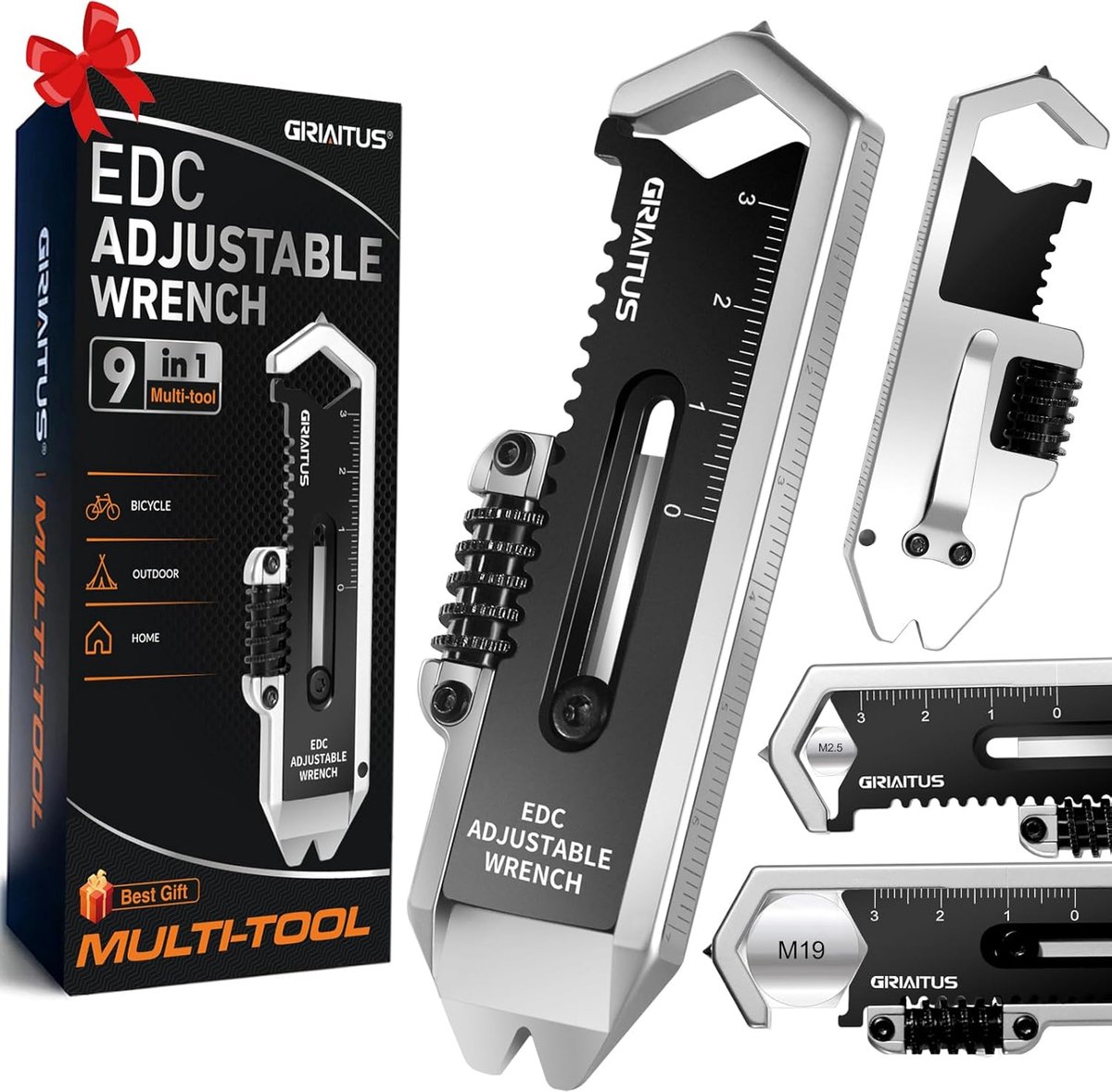 9-in-1 Multitool voor Kamperen - Verstelbare Sleutel, Koevoet, Noodhamer en Meer
