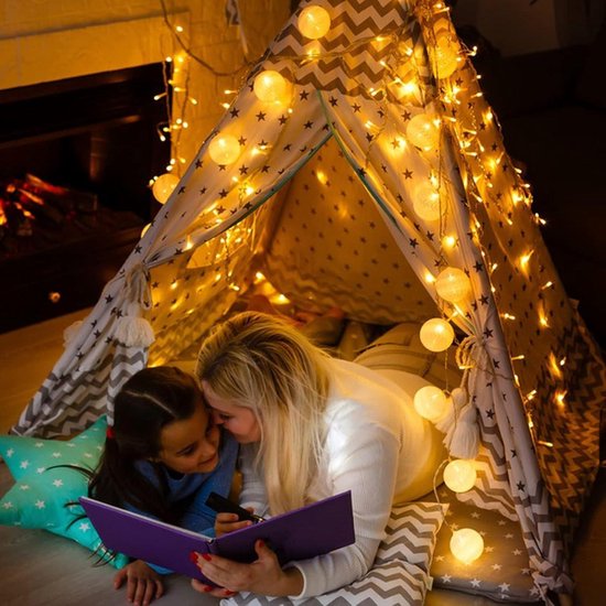 Led-lichtsnoer met bollen, 10 m, met 80 leds, 8 modi, afstandsbediening