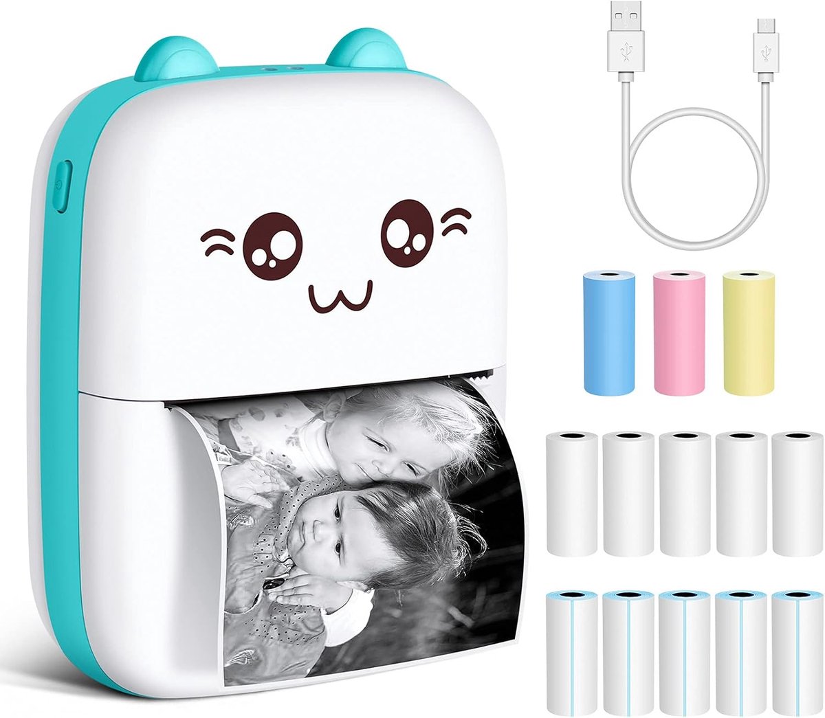 Draagbare Mini Fotoprinter voor Smartphone - Thermische Bluetooth Printer voor Zwart-Wit Afdrukken