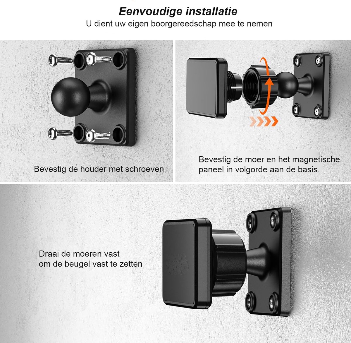 EEEKit Magnetische Telefoon- En Tablet Houder – 360° Draaibaar, Voor Schermen Van 12 Tot 32,8 Cm, Met 8 Neodymiummagneten
