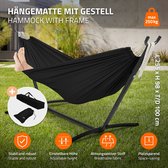 Bol.com XXL hangmat met stalen frame tot 250 kg zwart incl. draagtas ML-Design aanbieding