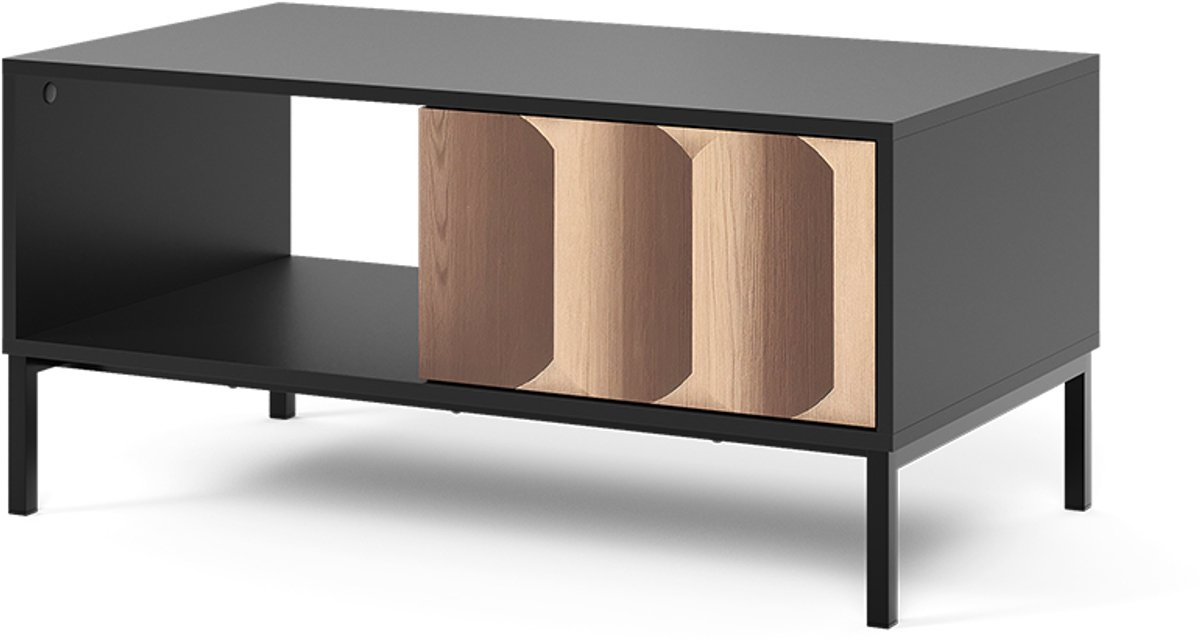 Vicco Eliza Salontafel – 90 x 50 cm met lade Zwart/eiken