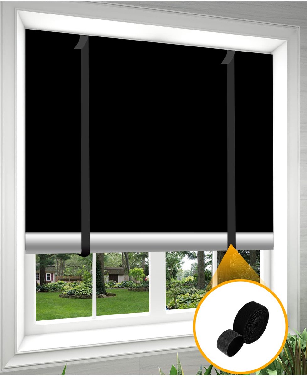 Ibenzoa® Draagbare Zonwering Rolgordijn met Zuignappen - 240 x 145 cm - Volledige Duistering