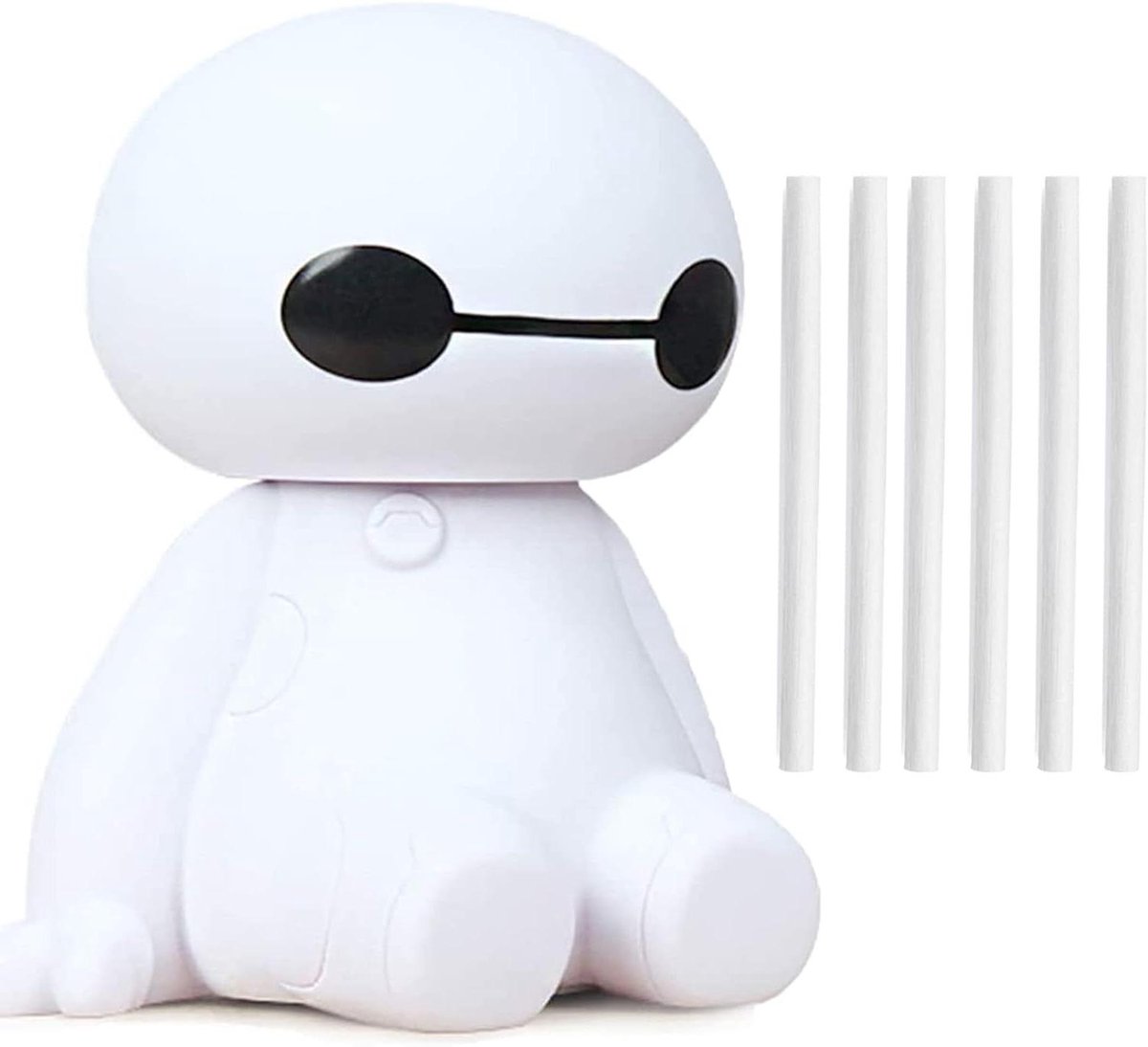 Kleine Cool Mist Draagbare Bureauluchtbevochtiger USB Persoonlijke Mini Luchtbevochtiger voor Slaapkamer Kantoor Auto Planten (Wit+6Filter Sticks)