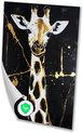 Giraffe, Expressionisme, Zwart, goud, wit