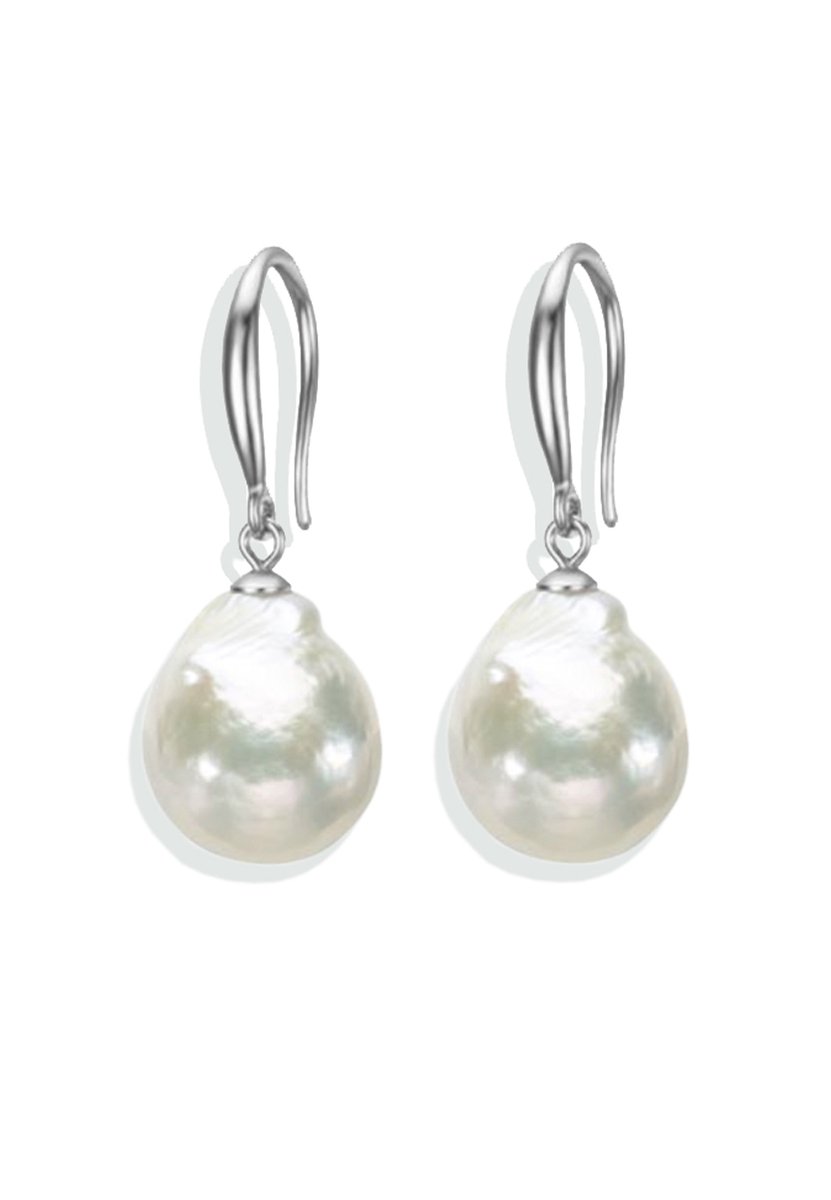 PROUD PEARLS® zilveren oorbellen met grote barok parels - size XL