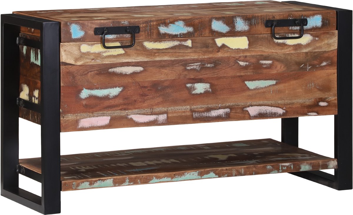 vidaXL - Opbergbox - Multikleur - 80 - x - 35 - x - 45 - cm - Massief - gerecycled - hout