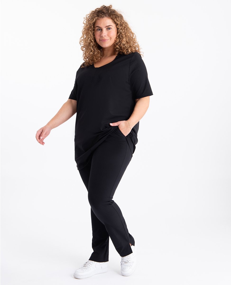 Je m'appelle Travelstof At Work Broek Regular fit Met stretch - Zwart - Maat 48