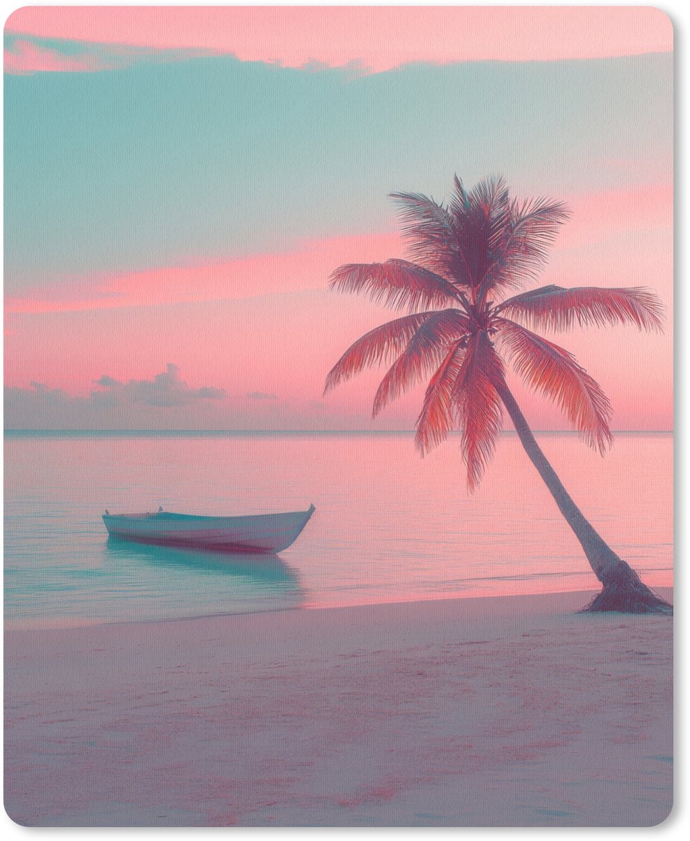 Muismat 19x23 cm - Mousepad Zee - Boot - Zonsondergang - Muismatten