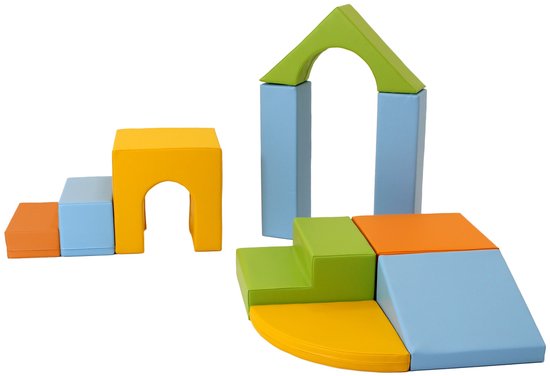 Ensemble de blocs de jeu en blocs de mousse Iglu | Couleurs claires | 10 blocs