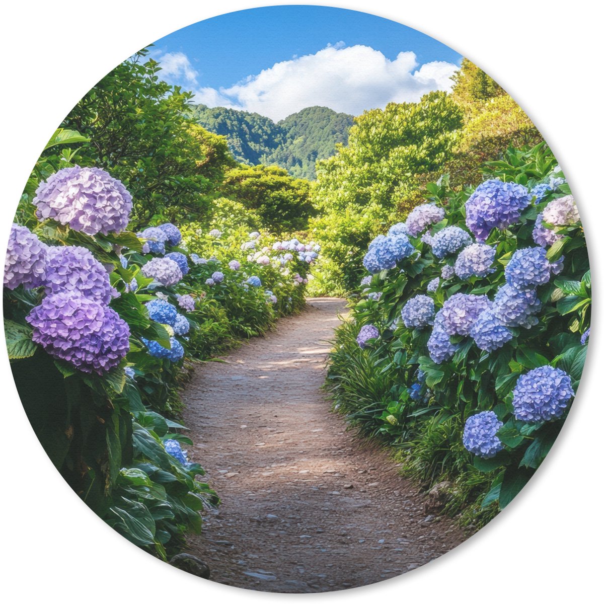 Muismat rond 30x30 cm - Mousepad Hortsensia - Pad - Bloemen - Ronde muismatten